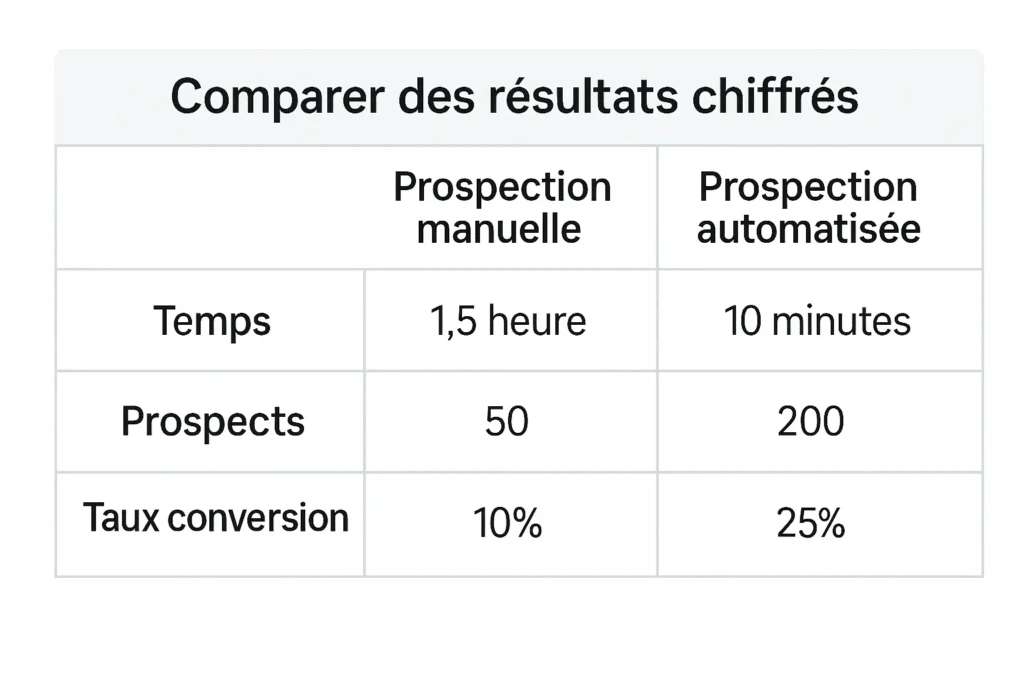 comparaison des résultats prospection manuelle et prospection automatisée