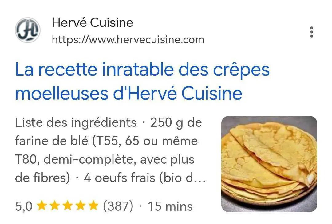 Exemple recette et contenu