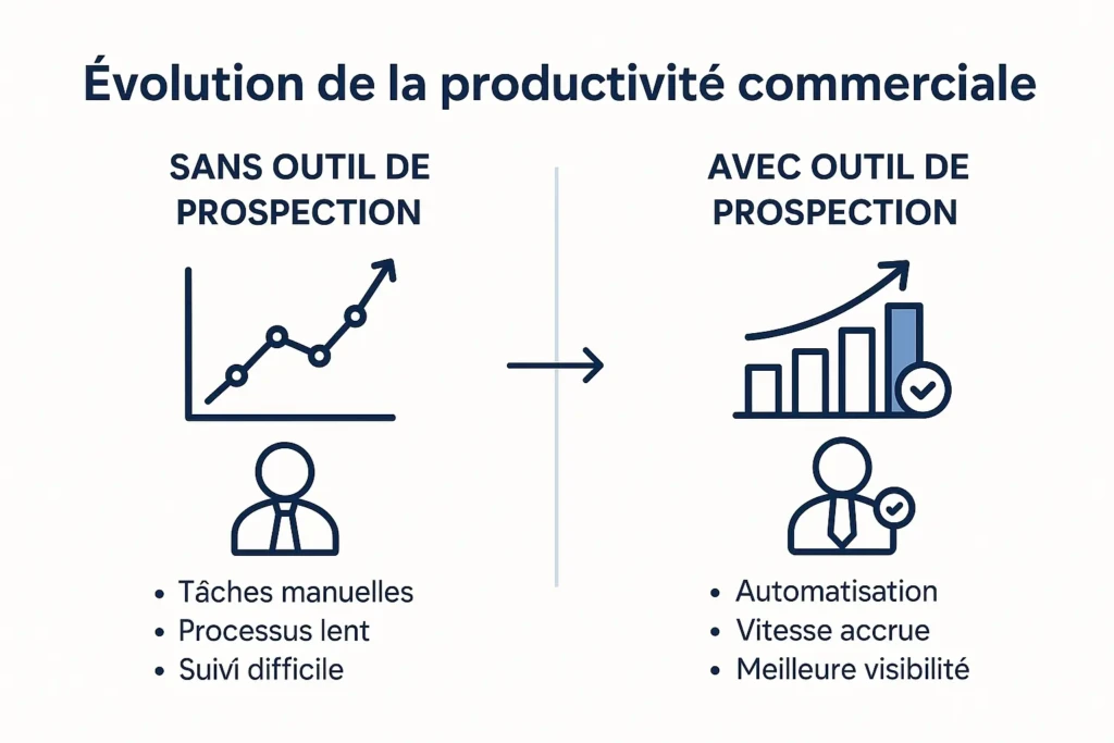 Productivité commerciale avec un outil de prospection linkedin