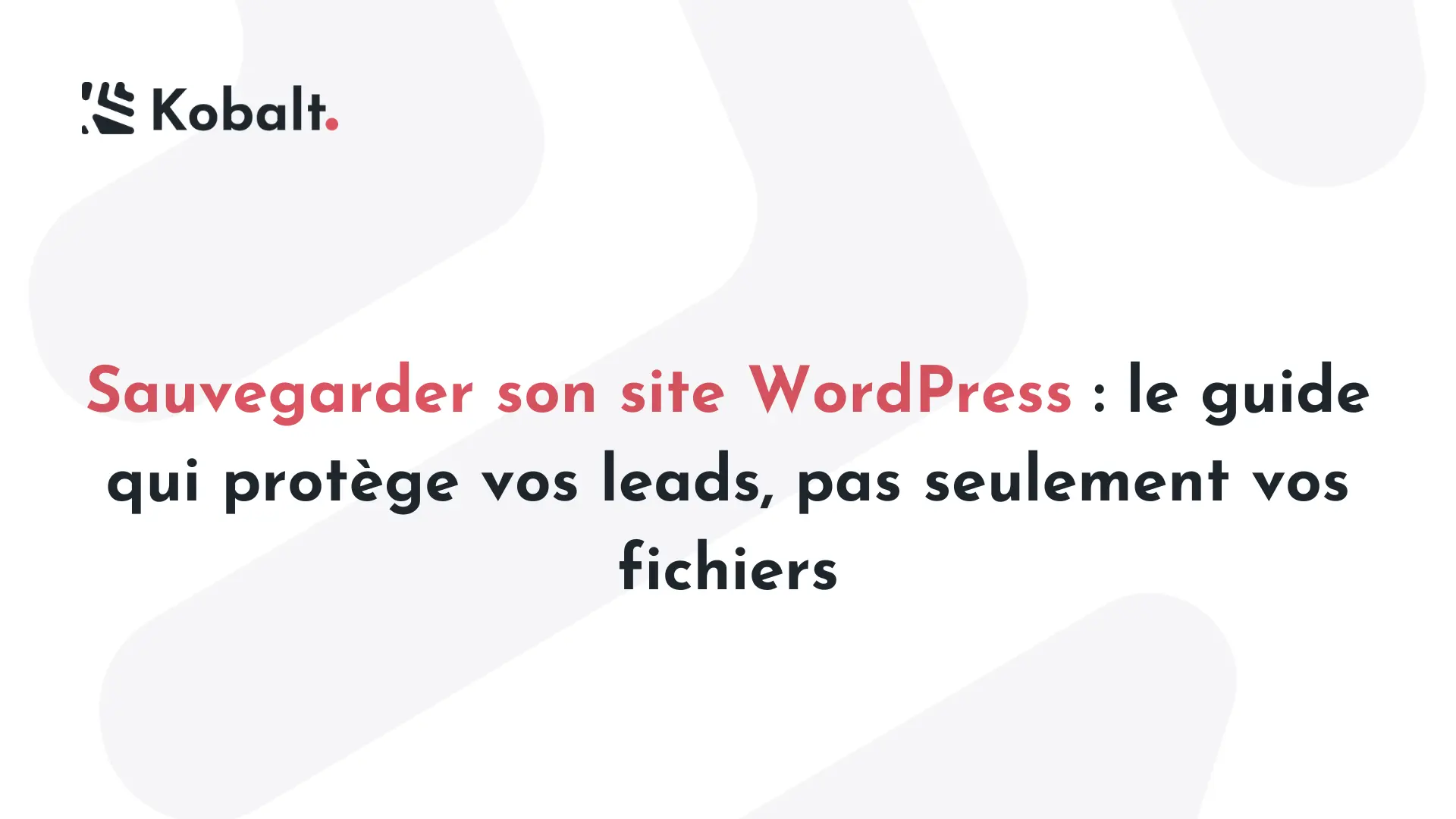 Sauvegarder site wordpress
